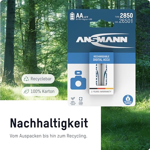 ANSMANN Mignon AA Akku Typ 2850mAh NiMH hochkapazitiv Profi Digital Kamera-Akkubatterie (8er Pack) - 4