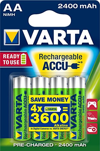 Varta Ready2Use wiederaufladbarer Mignon Ni-Mh Akku vorgeladen (AA, 2400mAh, 4-er Pack) inklusive Aufbewahrungsbox – sofort einsatzbereit - 2