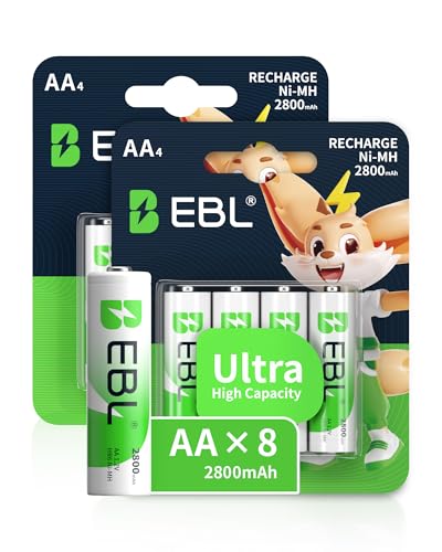 EBL Akku AA – wiederaufladbare AA Batterien 8 Stück