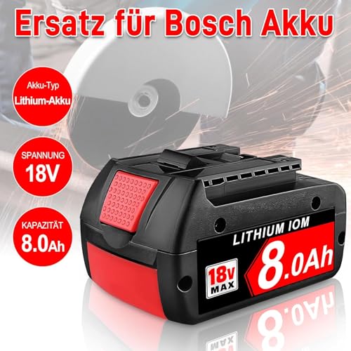 2X 18V 8000mAh Ersatzakku für Bosch - 2