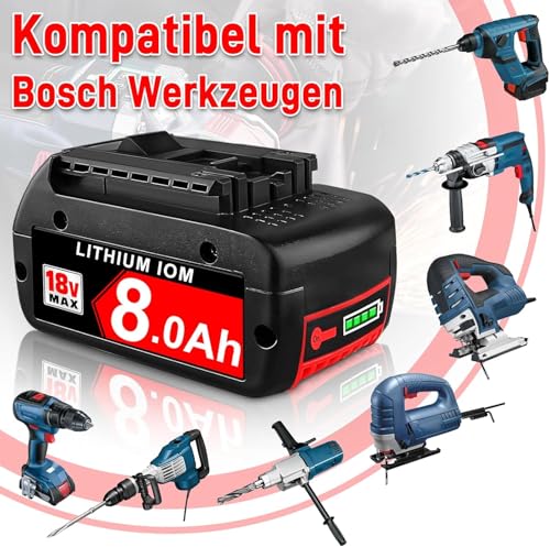 2X 18V 8000mAh Ersatzakku für Bosch - 6