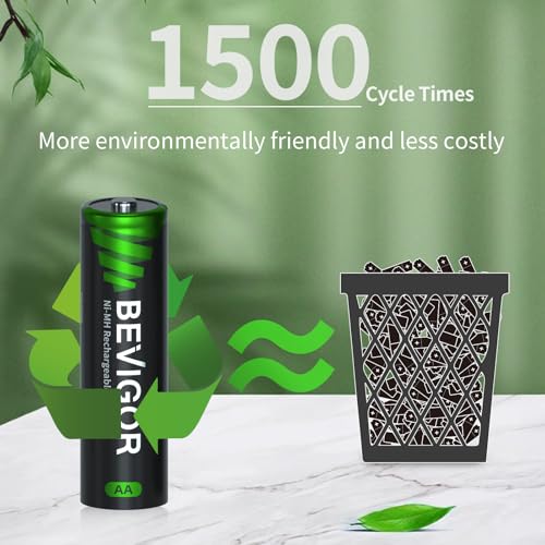 BEVIGOR AA Akku 2800mAh, wiederaufladbare 8 Stück - 4