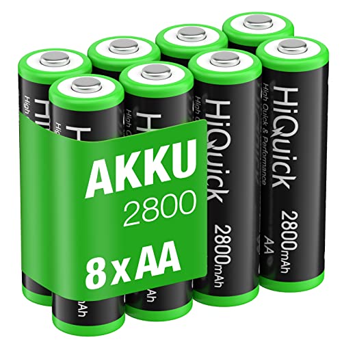 HiQuick AA Akku 2800mAh, wiederaufladbare 1,2V Batterien