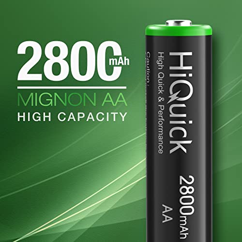 HiQuick AA Akku 2800mAh, wiederaufladbare 1,2V Batterien - 2