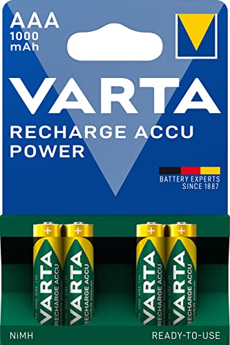 Varta Rechargeable Accu Ready2Use AAA Micro Ni-Mh Akku (4-er Pack, 1000 mAh)
