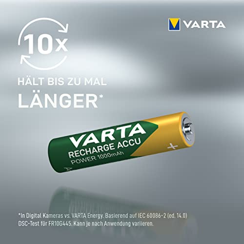 Varta Rechargeable Accu Ready2Use AAA Micro Ni-Mh Akku (4-er Pack, 1000 mAh) - 4