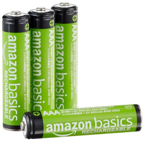 AmazonBasics Vorgeladene Ni-MH AAA-Akkus (1.000 Zyklen, typisch 800mAh, minimal 750mAh) 4 Stck