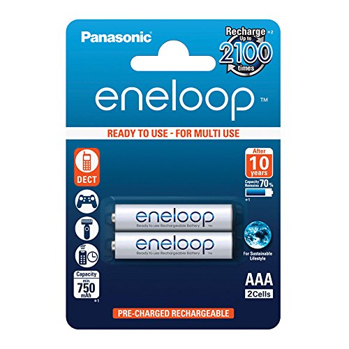 Panasonic eneloop AAA Ready-to-Use Micro NI-MH Akku BK-4MCCE/2BE (750 mAh, 2er Pack) -