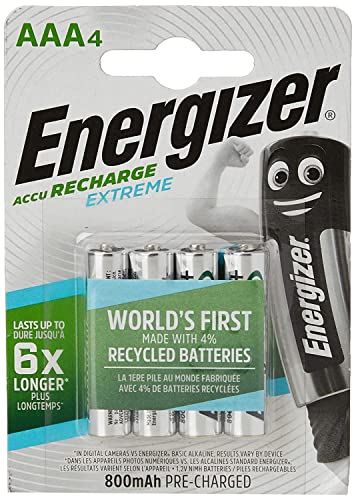 Energizer Original Akku Extreme Micro AAA (800mAh, 1,2 Volt, vorgeladen 4-er Pack)