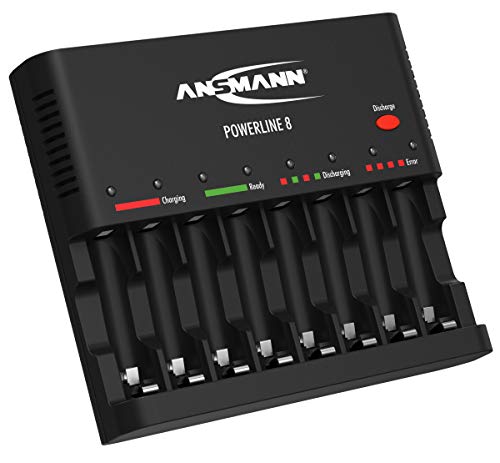 ANSMANN Powerline 8 Akku-Ladegerät Testsieger (Vergleich.org 08/2015) für 8x Mignon AA/Micro AAA Akkubatterien mit Entladefunktion