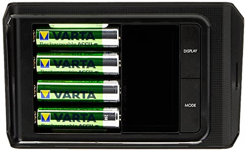 VARTA LCD SMART Charger inkl. LCD Smart Ladegerät für AA/AAA (bestückt) ReadytoUse AA Akkus Ladegerät für AA/AAA Micro/Mignon mit USB Anschluss Erhaltungsladung Einzelschachtladung 4 Modi: Aufladen, Entladen, Prüfen & Auffrischen – mit LCD Display - 2