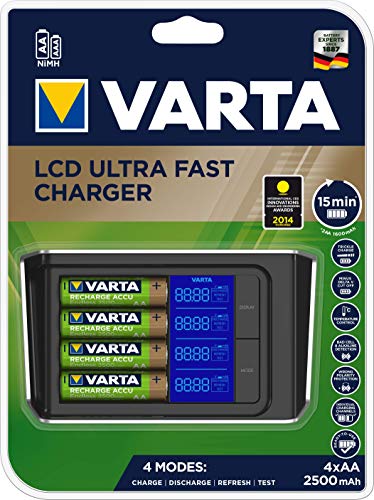 Varta LCD Ultra Fast Ladegerät für bis zu 4 AA/AAA (inkl. 4x AA 2400 mAh) schwarz - 2